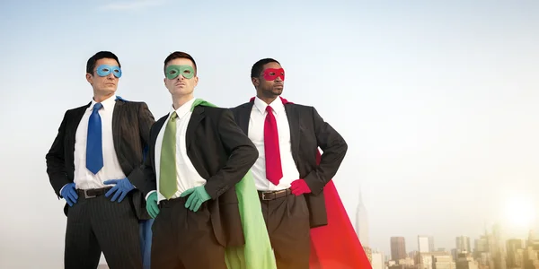 Businessmen in Superhero costumes — Stock Photo, Image