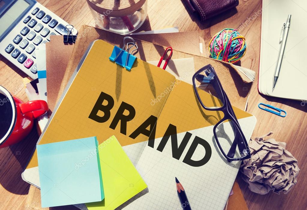 Stationary Office Desk Messy Brand Marketing Concept
