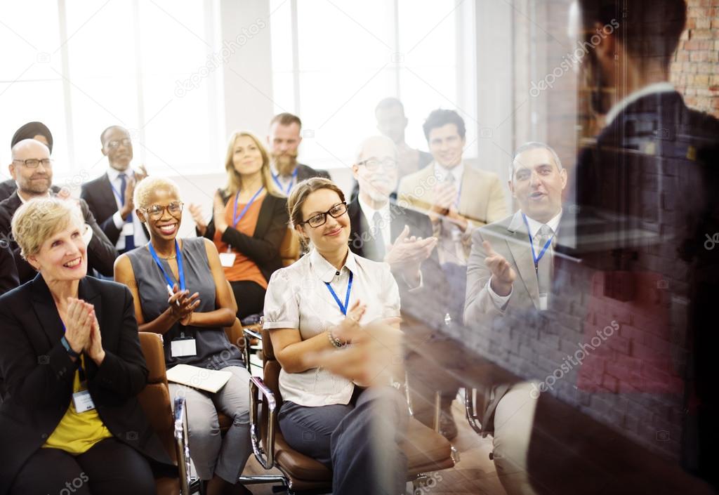 Audience with Cheerful Presentation