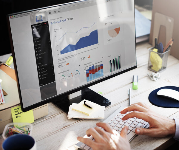 Businessman Working with Dashboard