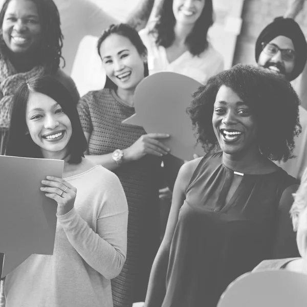 Diverse Team Holding Speech — Stock Photo, Image