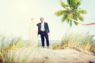 İşadamı Surfboard ile