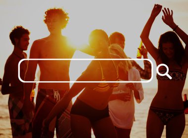 Grup sahilde çeşitlilik insan 