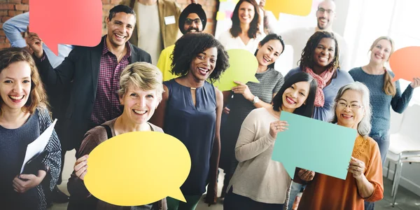 Diverse Team Holding Speech — Stock Photo, Image