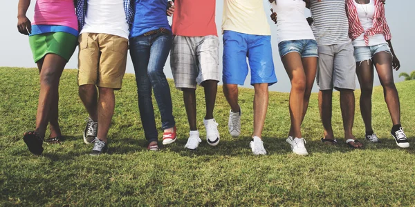 Young friends at outdoors — Stock Photo, Image