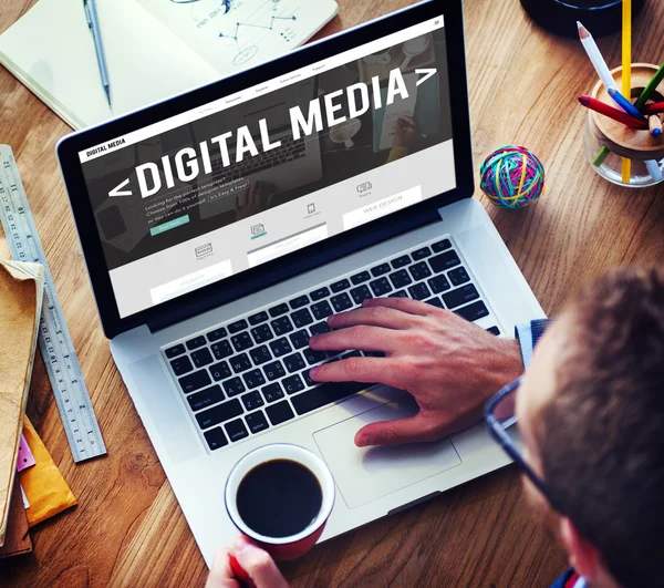 Concepto de red de medios digitales — Foto de Stock