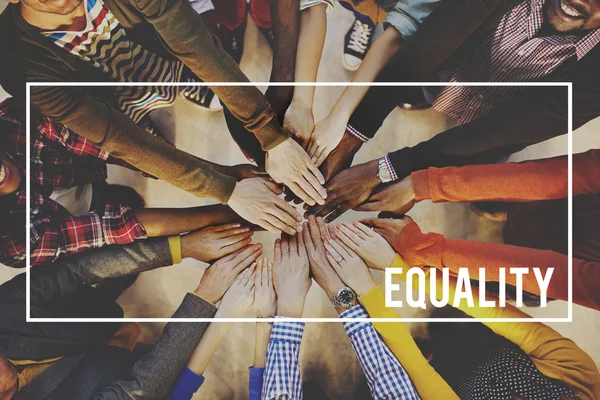 Egyenlőség meg csapat közösségi tisztességes koncepció — Stock Fotó