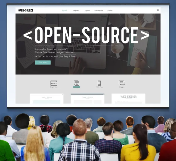 Diversiteit mensen en Open Source Concept — Stockfoto