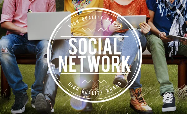 Réseau social, concept de connexion — Photo