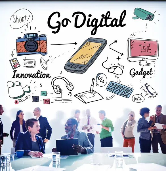 Business People and Go Digital Concept — Fotografie, imagine de stoc