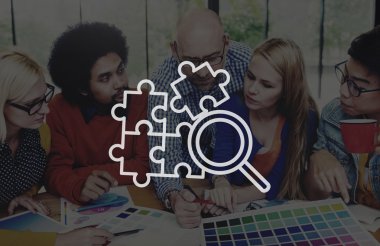 Marka kavramı simge fikirler dijital logo medya imzalamak