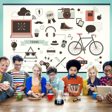 Çeşitlilik insanlar ve sosyal medya kavramı