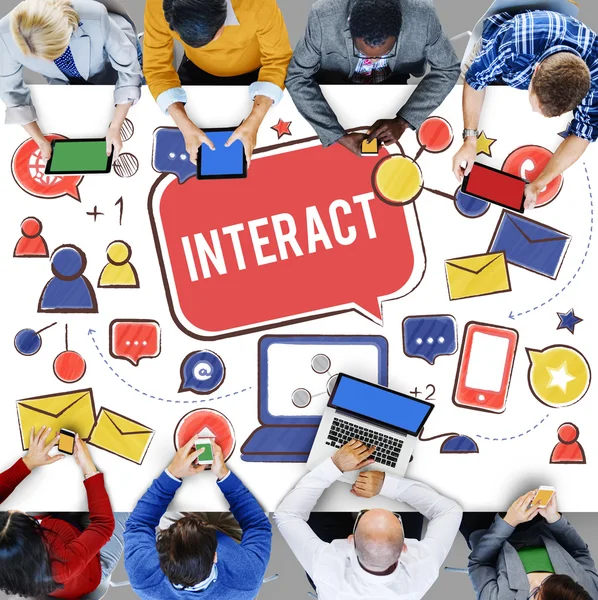 Interact Media Concepto de Redes Sociales —  Fotos de Stock