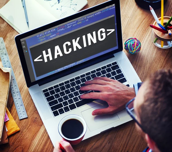 Hacking, Conceito de informações de dados — Fotografia de Stock