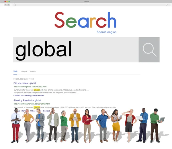 Zespół firmy i pojęcie wyszukiwania — Zdjęcie stockowe