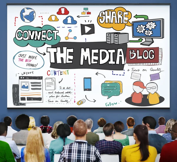 Mediální informace Internet koncept — Stock fotografie