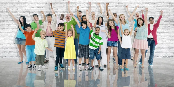 Group of diversity people and children — Stock Photo, Image