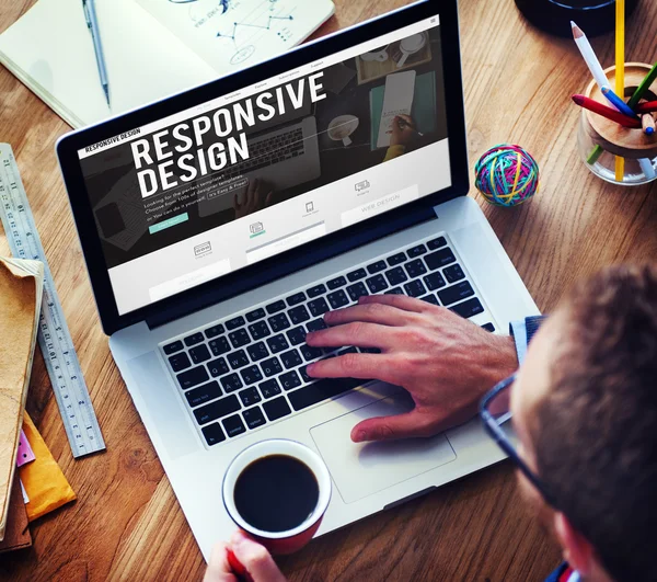 Design responsivo, Conceito de navegador de conteúdo — Fotografia de Stock