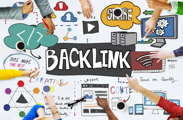 Backlink hypertextový odkaz Internet připojení sítě Online koncept — Stock fotografie