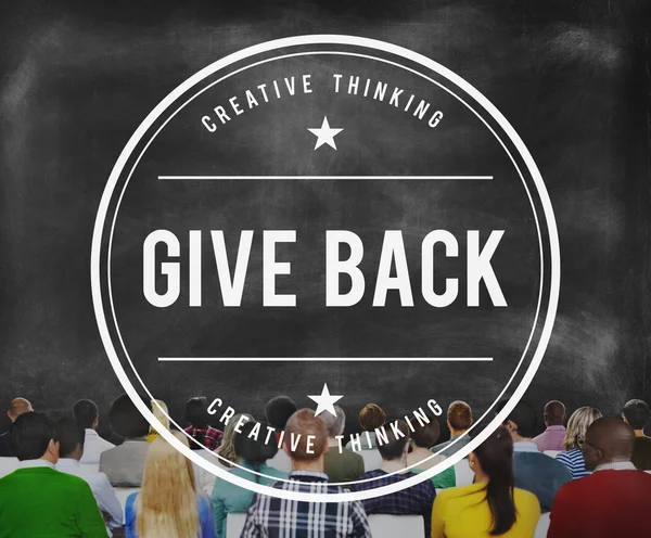 Teruggeven van tekst, helpt Hand liefdadigheid doneren Concept — Stockfoto