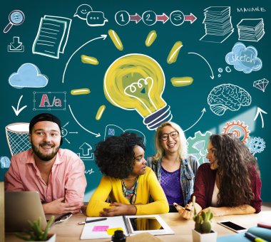 Fikirler strateji planı ekip çalışması kavramı