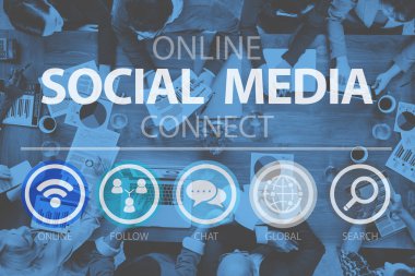 Online sosyal medya sosyal ağ kavramı