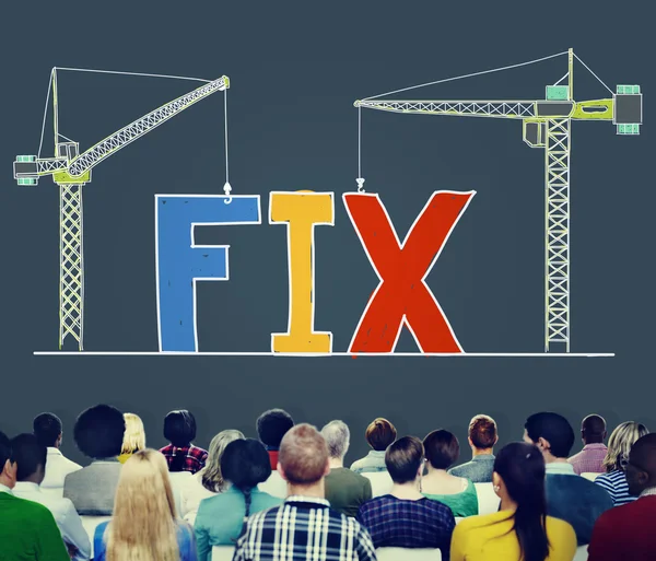 Achtergrond met tekst: Fix — Stockfoto