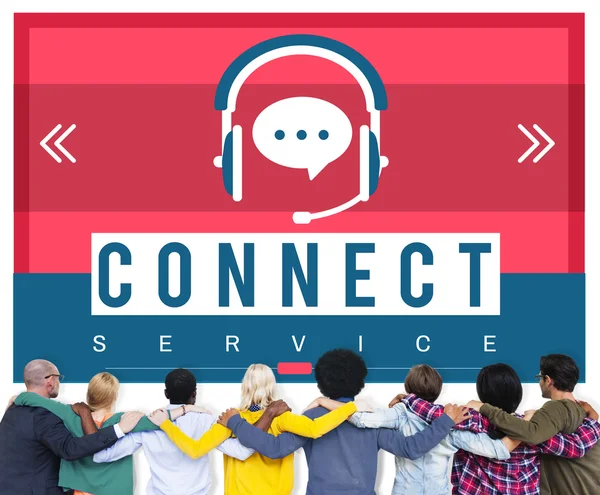 Conectar Conexão Conceito de Ligação de Mídia de Rede Social — Fotografia de Stock