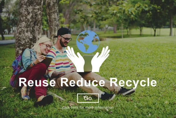 Hergebruik verminderen Recycle Eco vriendelijk Concept — Stockfoto