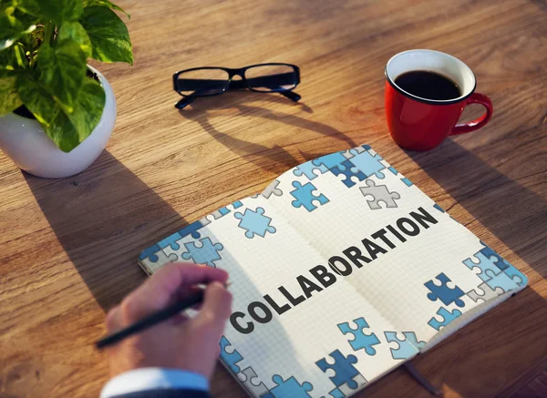 Colaboração, conceito de parceria de trabalho em equipe — Fotografia de Stock