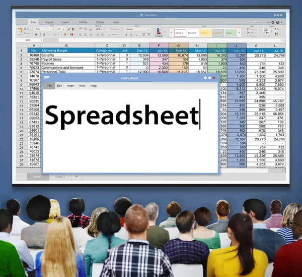 Hoja de cálculo, Concepto de análisis de datos de documentos —  Fotos de Stock