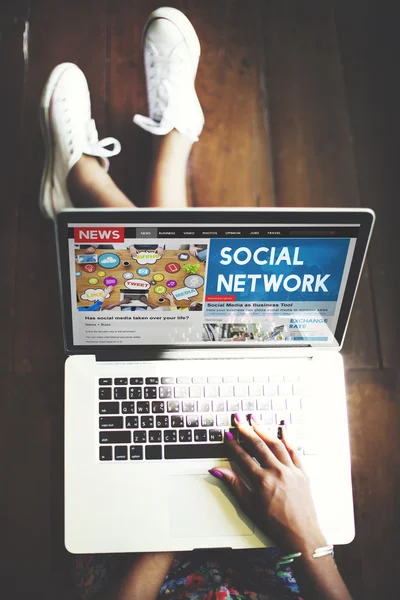 Social Network, Concetto di connessione — Foto Stock