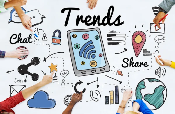 Trends Trend Trending  Concept — Stock Photo, Image