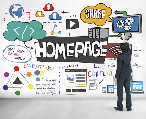 Businessman against wall