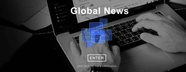 Global News, conceito de informação — Fotografia de Stock