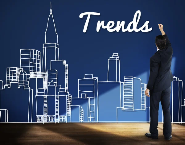 Tendenciák Trend trendek koncepció — Stock Fotó