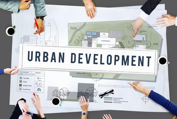 Mensen uit het bedrijfsleven en stedelijke Planning Concept — Stockfoto