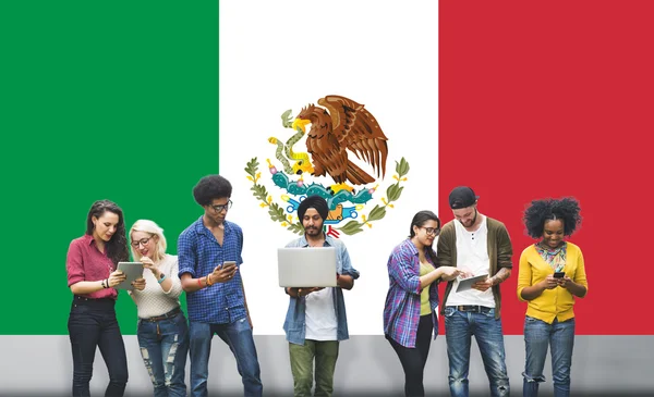 Koncept vlajka země Mexiko — Stock fotografie