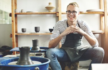 Craftsman Artist with Pottery Skill clipart