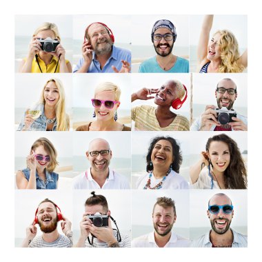 İnsanların yüzleri kavramı ayarla