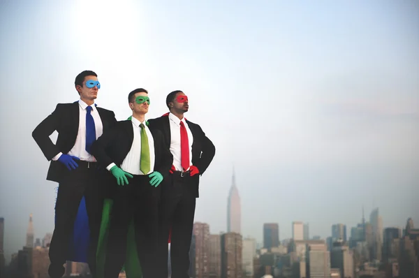 Businessmen in Superhero costumes — Stock Photo, Image