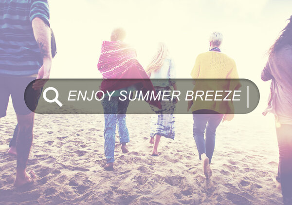 Enjoy Beach Summer Happiness Concept