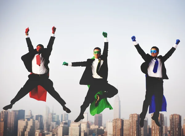 Superhero Businessmen Flying — Stock Photo, Image