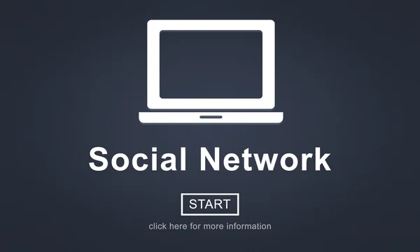 Modelo com conceito de rede social — Fotografia de Stock