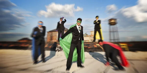 Businessmen in Superhero costumes — Stock Photo, Image