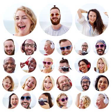 İnsanların yüzleri kavram kümesi