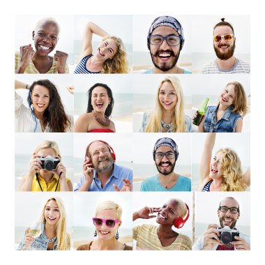 İnsanların yüzleri kavram kümesi