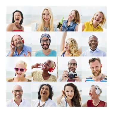 İnsanların yüzleri kavram kümesi