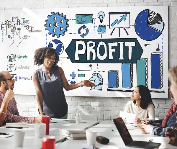 Reunión de negocios con beneficio — Foto de Stock