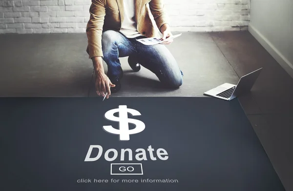 Businessman working with donate — Stock Photo, Image